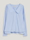 Голубая блуза в полоску с оборчатым воротником в стиле Питера Пэна | 6608728 | фото 4