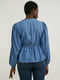Синяя джинсовая блуза  с эффектом запаха | 6608734 | фото 2