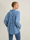 Рубашка джинсовая синего цвета в цветочный принт | 6608736 | фото 2