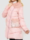 Куртка рожева з хутряним коміром та кишенями | 6608824 | фото 3