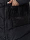 Куртка чорна з хутряним коміром та кишенями | 6608827 | фото 5