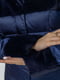 Куртка синя з хутряною нашивкою на рукавах та кокетці | 6608830 | фото 5