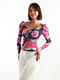 Блуза разноцветная с принтом | 6615237 | фото 3
