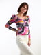 Блуза разноцветная с принтом | 6615237 | фото 4