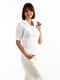 Блуза с V-образным вырезом белая | 6615262 | фото 4