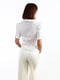 Блуза с V-образным вырезом белая | 6615262 | фото 5