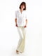 Блуза с V-образным вырезом белая | 6615262 | фото 2