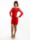 Платье красное с ажуром | 6615282 | фото 2