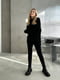 Чорний  костюм в рубчик: светр oversize та легінси | 6615446 | фото 3