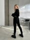 Чорний  костюм в рубчик: светр oversize та легінси | 6615446 | фото 5