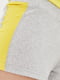 Шорти сірого кольору із жовтою вставкою | 6615894 | фото 4