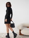 Базова чорна сукня-міні в рубчик | 6615902 | фото 4