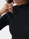 Базовое черное платье-мини в рубчик | 6615902 | фото 6