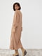 Довга світло-коричнева сукня oversize з розрізами | 6615905 | фото 2
