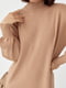 Довга світло-коричнева сукня oversize з розрізами | 6615905 | фото 4