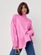 Розовый свитер oversize с разрезами по бокам | 6615911 | фото 6
