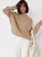Вязаный свитер оверсайз кофейного цвета | 6615912 | фото 2