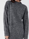 Удлиненный меланжевый свитер серого цвета с карманом | 6615920 | фото 4