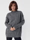 Удлиненный меланжевый свитер серого цвета с карманом | 6615920 | фото 6