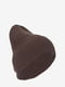 Зимняя вязаная шапка бини коричневая | 6615965 | фото 2