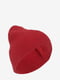 Зимняя вязаная шапка бини красная | 6615966 | фото 2