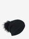 Зимняя вязаная шапка с помпоном черная | 6615992 | фото 2