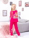 Рожева піжама з принтом: лонгслів і штани | 6616169