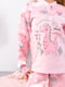 Пижама розовая с принтом: лонгслив и брюки | 6616367 | фото 3