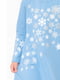 Платье голубое с принтом снежинки | 6616492 | фото 3