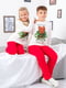 Пижама: лонгслив белый с принтом и красные брюки | 6616502