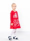 Платье красное с принтом снежинки | 6616503 | фото 2