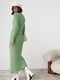 Вязаное салатовое платье-свитер oversize в широкий рубчик | 6616613 | фото 4