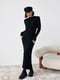 Вязаное черное платье-свитер oversize в широкий рубчик | 6616614 | фото 5