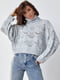 Ажурний сірий светр із застібкою з боків | 6616617