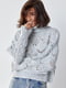 Ажурний сірий светр із застібкою з боків | 6616617 | фото 5