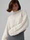 Укороченный свитер кремового цвета с цельнокроеными рукавами | 6616652 | фото 5