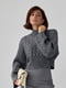 Укорочений темно-сірий светр із суцільнокроєними рукавами | 6616653 | фото 3
