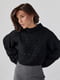 Укорочений чорний светр із суцільнокроєними рукавами | 6616654 | фото 4