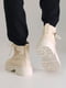 Зимові шкіряні черевики молочного кольору | 6616585 | фото 5