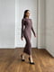 Сукня-светр з довгим рукавом коричнева | 6617465 | фото 3
