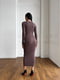 Платье-свитер с длинным рукавом коричневое | 6617465 | фото 5