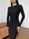 Платье-свитер с длинным рукавом черное | 6617468 | фото 2