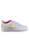 Кросівки біло-рожеві з жовтим логотипом Air Force 1 Gs  | 6616981 | фото 2