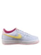 Кросівки біло-рожеві з жовтим логотипом Air Force 1 Gs  | 6616981 | фото 3