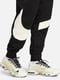 Брюки Nike Swoosh Fleece Trousers черно-белые | 6617333 | фото 3