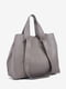 Шкіряна сумка-шопер сіро-бежевого кольору | 6617515 | фото 3