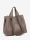 Кожаная сумка-шоппер серо-коричневого цвета | 6617516 | фото 3