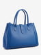 Шкіряна сумка-шопер синього кольору | 6617531 | фото 3