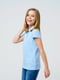 Блакитна футболка-поло з лакости | 6617993 | фото 3