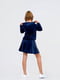 Темно-синяя спортивная юбка из мягкого велюра | 6618007 | фото 4